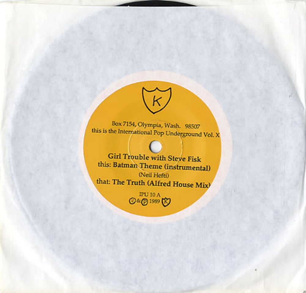 Girl Trouble Batman Theme (Instrumental) US 7" vinyl single (7 inch record / 45) IPU10