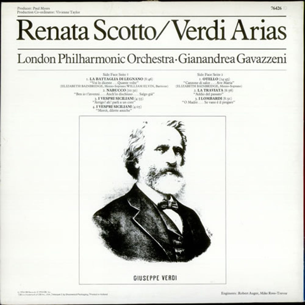 Giuseppe Verdi Renata Scotto UK vinyl LP album (LP record) VBOLPRE526356