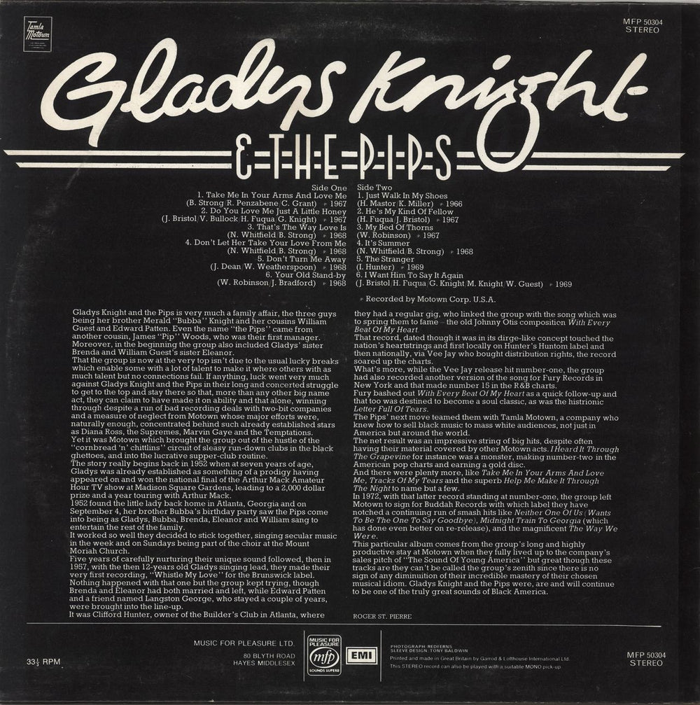 Gladys Knight & The Pips The Fabulous Gladys Knight & The Pips UK Promo vinyl LP album (LP record) GLDLPTH708805