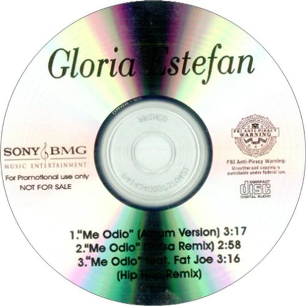 Gloria Estefan Me Odio US CD-R acetate CD-R ACETATE