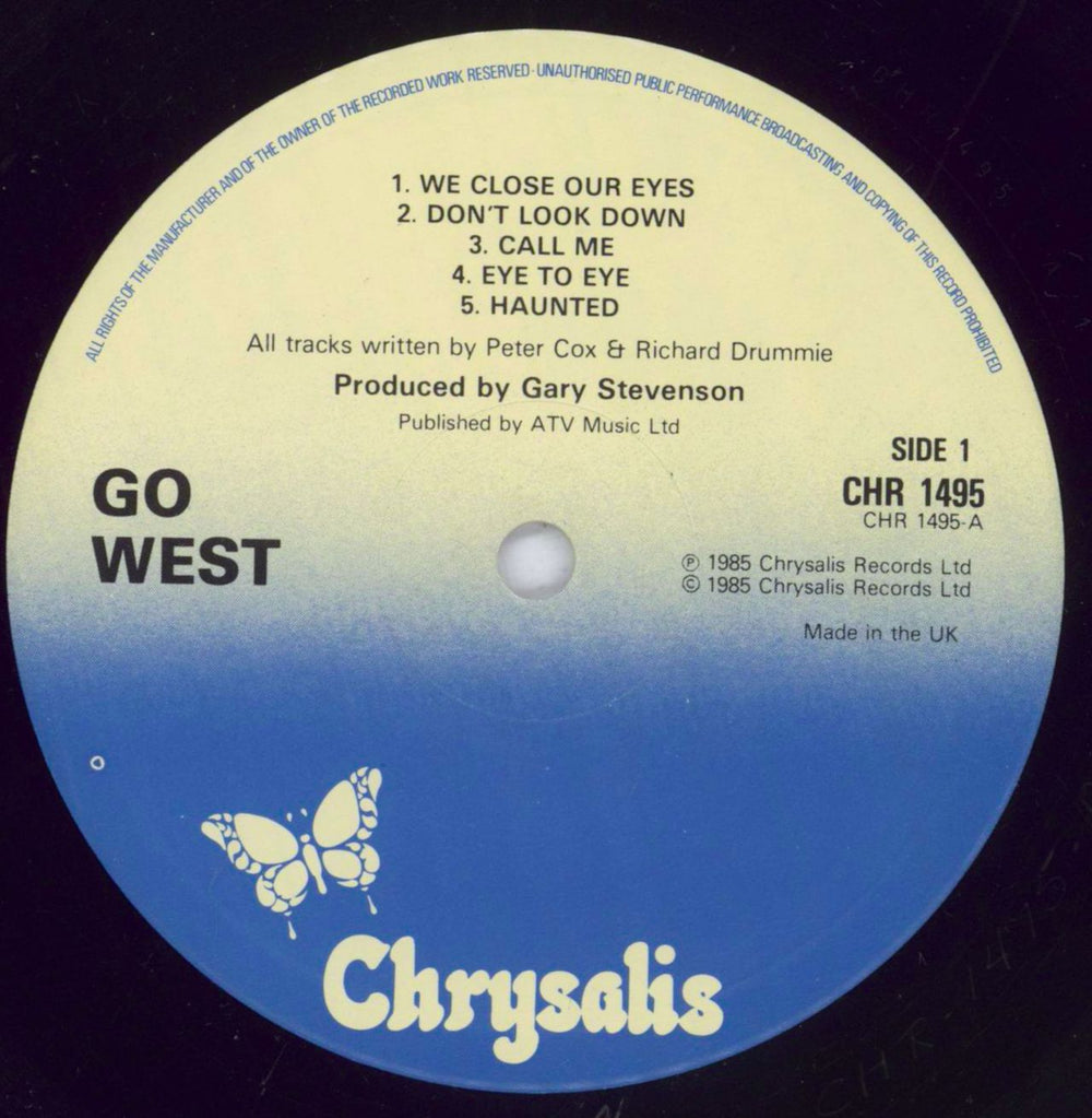 Go West Go West - Hype Sticker UK vinyl LP album (LP record) GOWLPGO830170