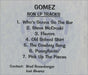 Gomez Non LP Tracks US Promo CD-R acetate CDR ACETATE