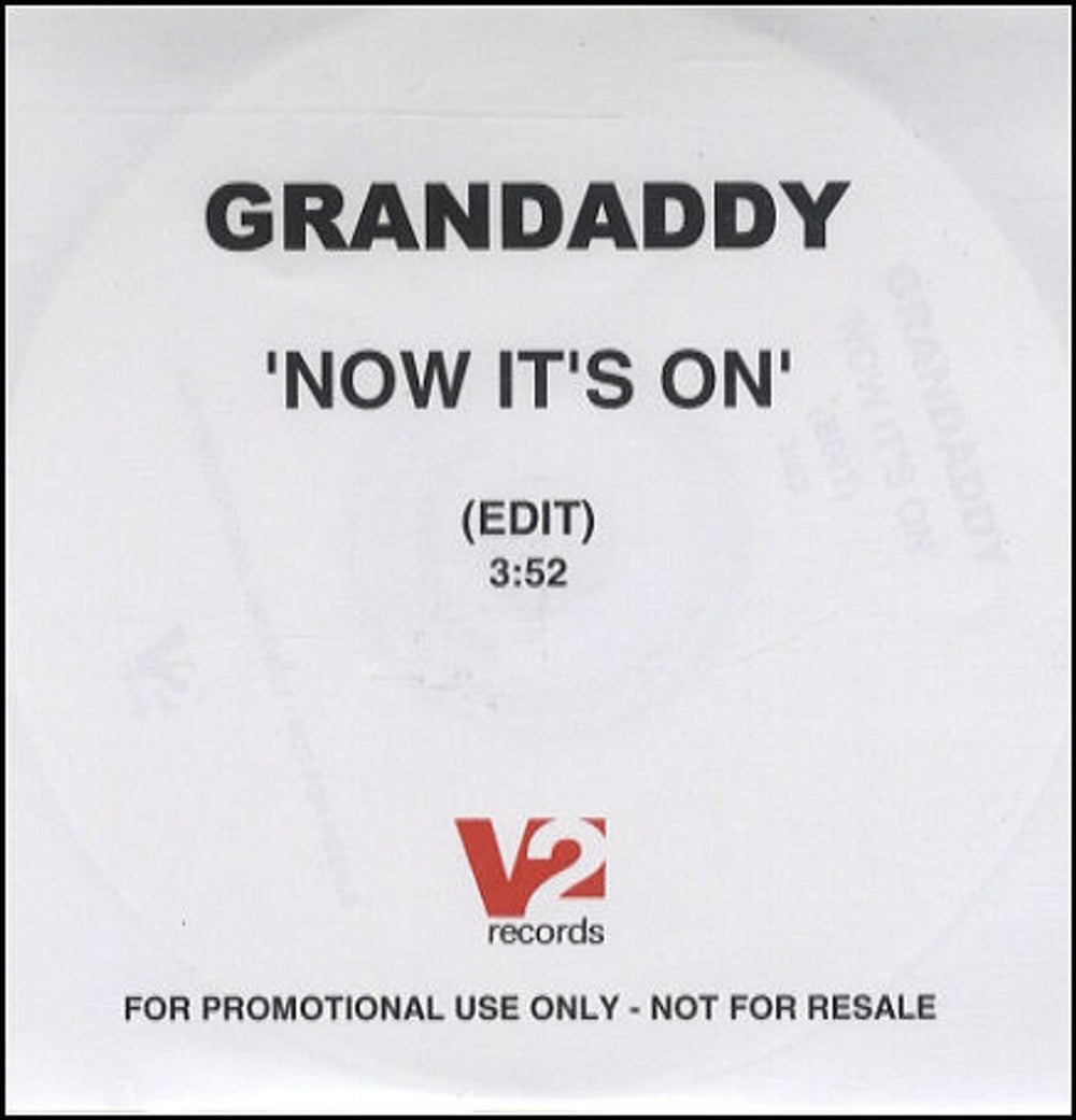 Grandaddy Now It's On UK Promo CD-R acetate CD-R ACETATE