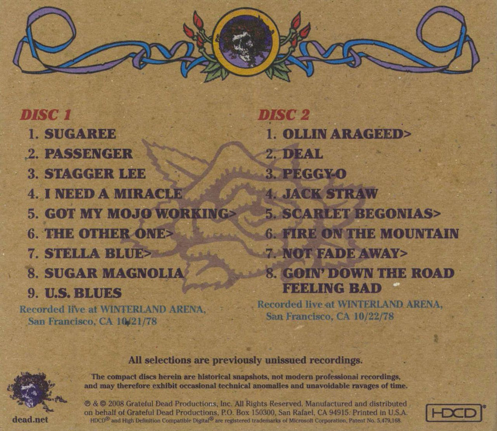 Grateful Dead Road Trips, Vol. 1 No.4: From Egypt With Love + Bonus CD US 3-CD album set (Triple CD) GRD3CRO632349