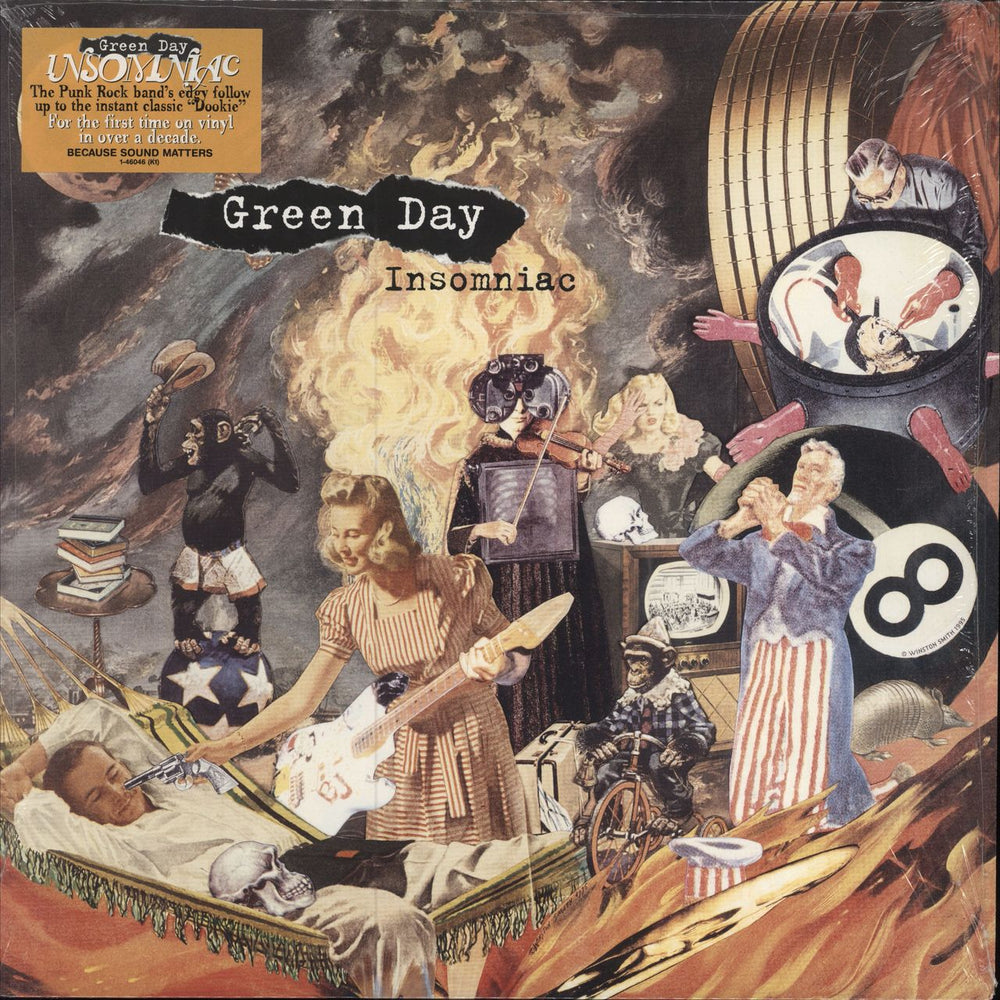 Green Day Insomniac US vinyl LP album (LP record) 146046[K1]