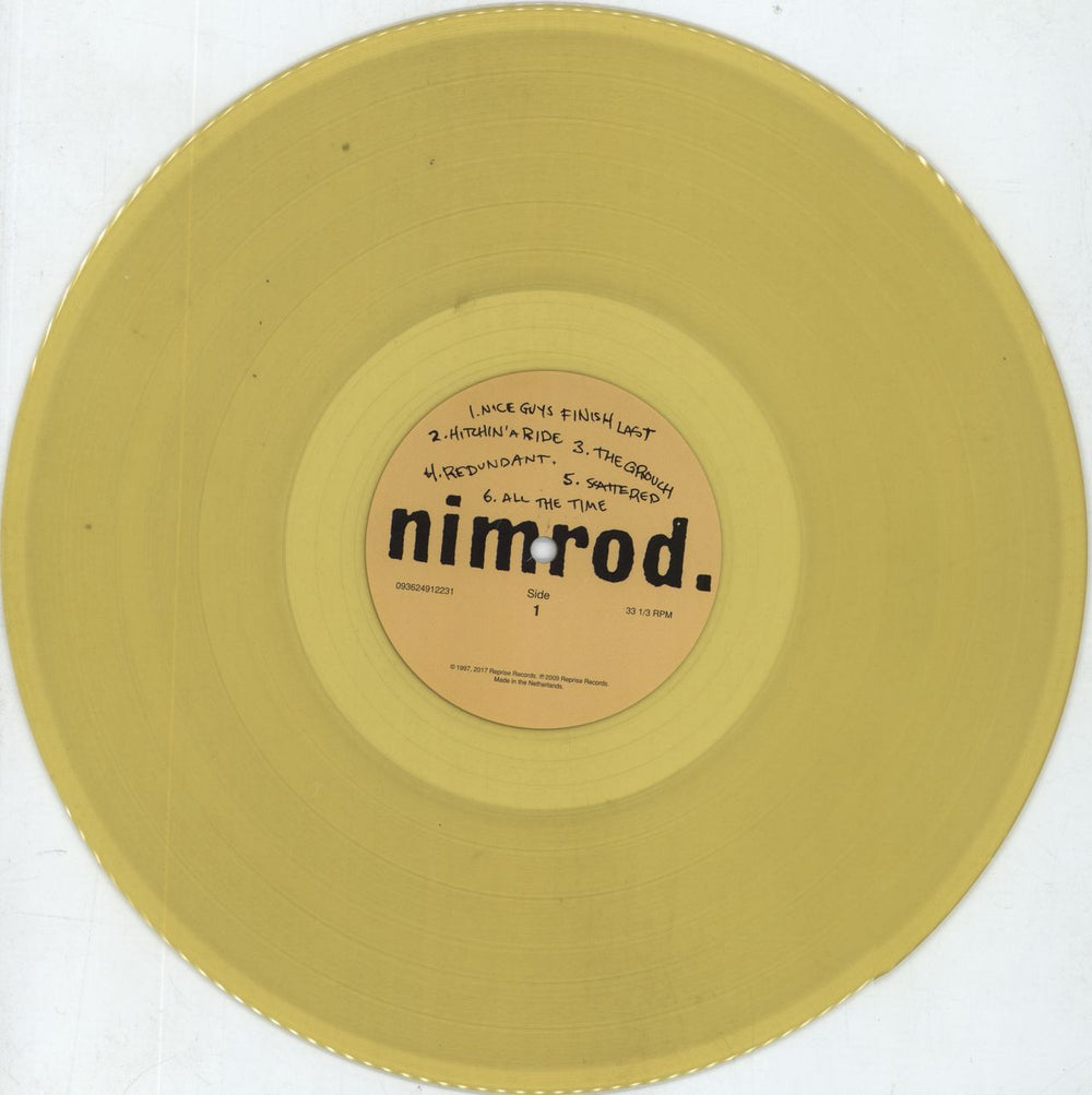 Green Day Nimrod: 20th Anniversary - Yellow Vinyl UK 2-LP vinyl record set (Double LP Album) GRN2LNI808332