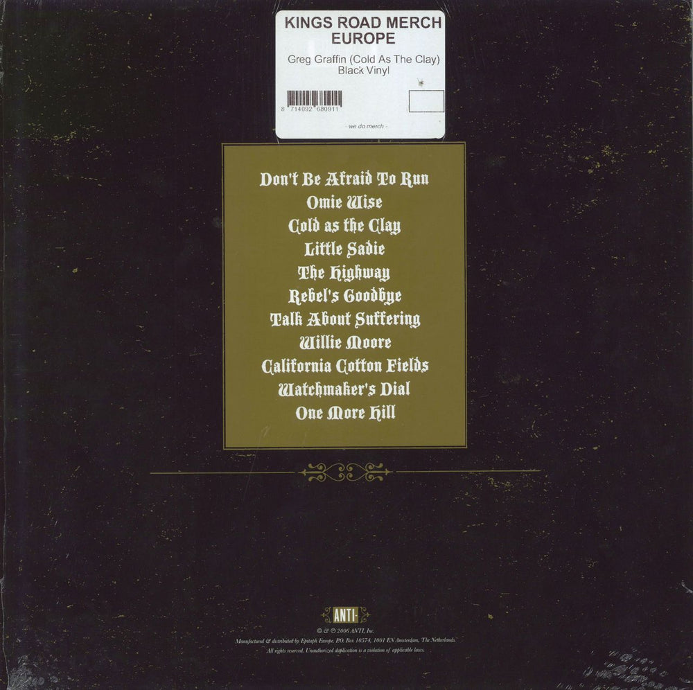Greg Graffin Cold As The Clay - 180gm UK vinyl LP album (LP record)