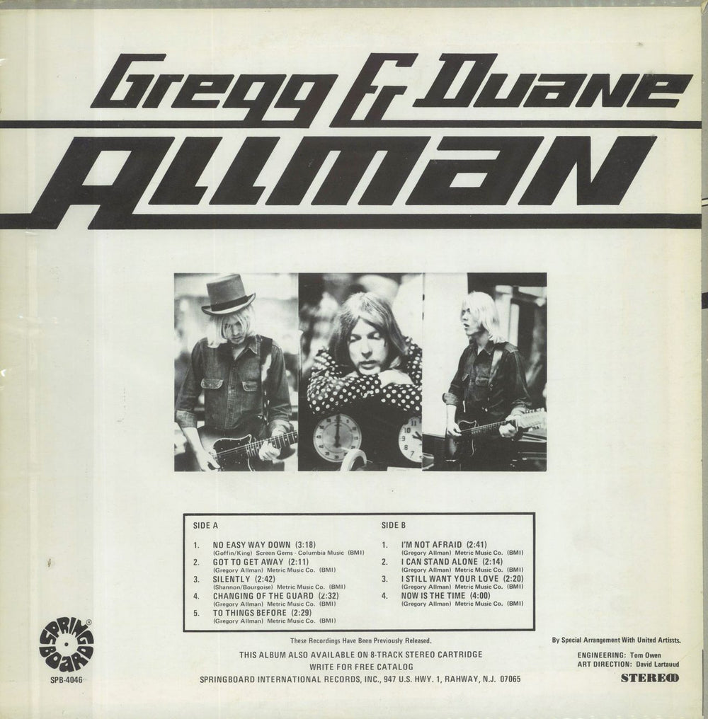 Gregg Allman Gregg & Duane Allman US vinyl LP album (LP record)