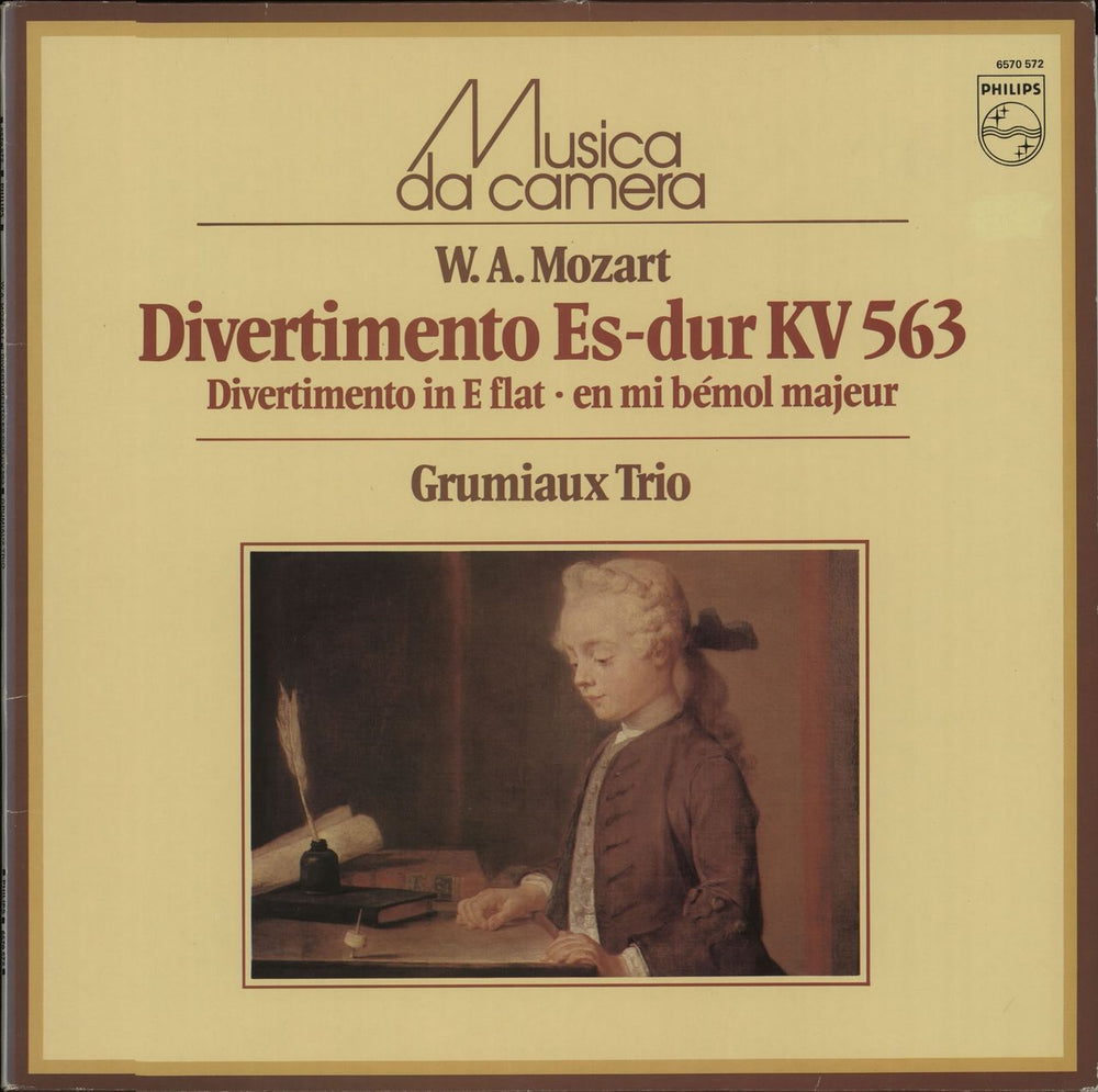 Grumiaux Trio W.A. Mozart: Divertimento in E Flat Dutch vinyl LP album (LP record) 6570572