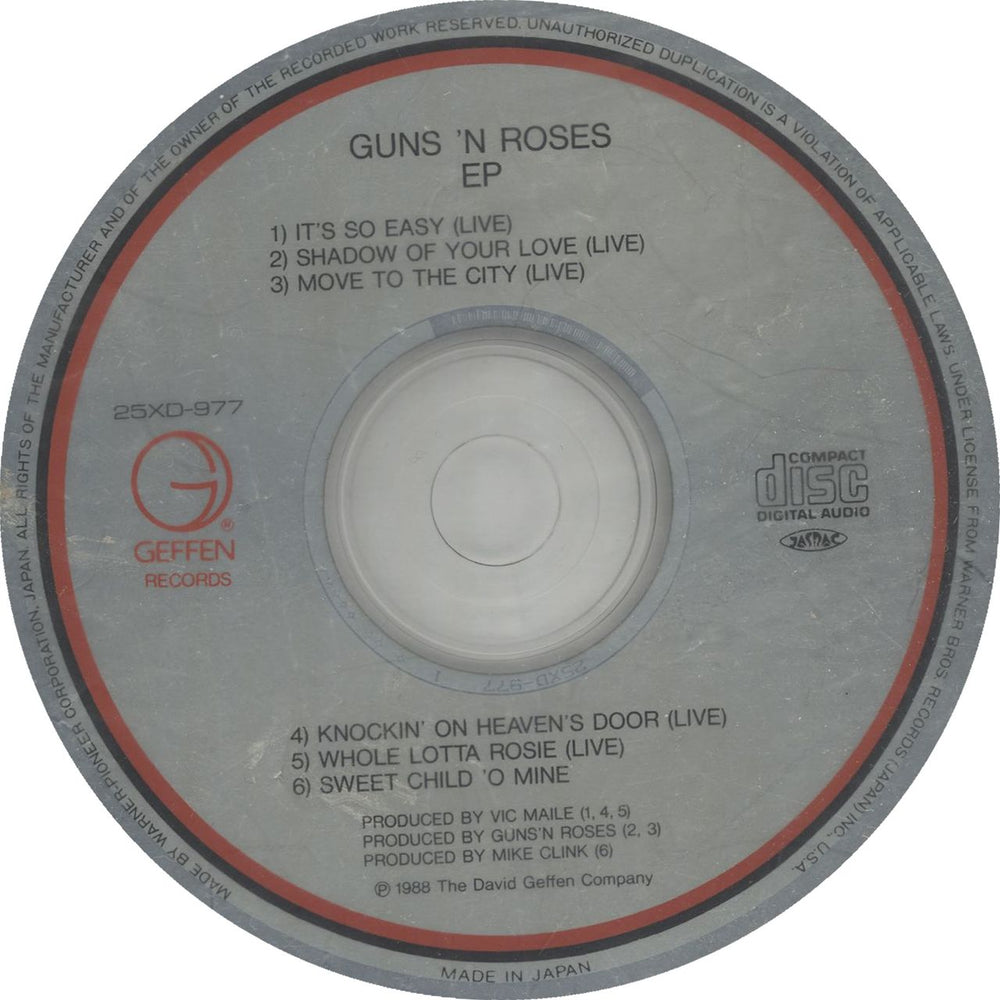 Guns N Roses Live EP + Obi Japanese CD album (CDLP) 4988014367936