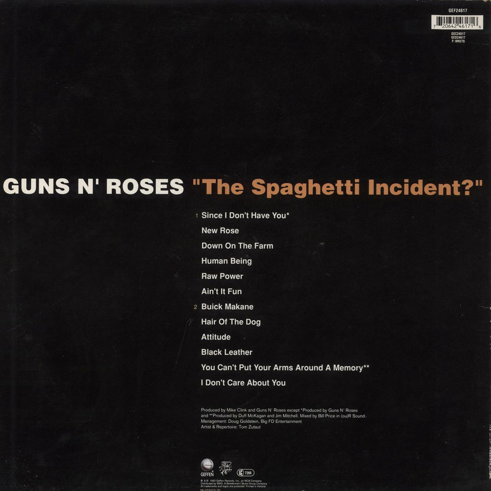 Guns N Roses The Spaghetti Incident? - EX UK vinyl LP album (LP record) 720642461716