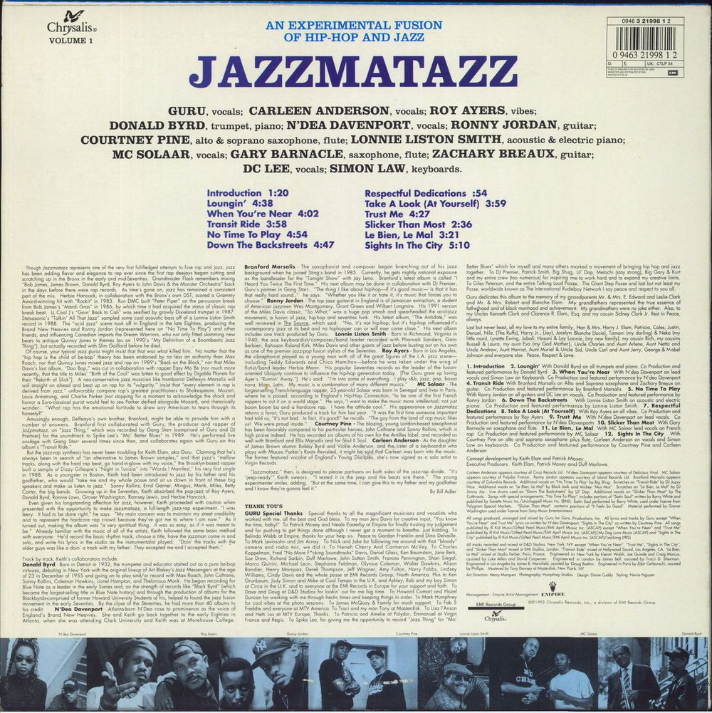 Guru Jazzmatazz Volume: 1 US vinyl LP album (LP record) 094632199812