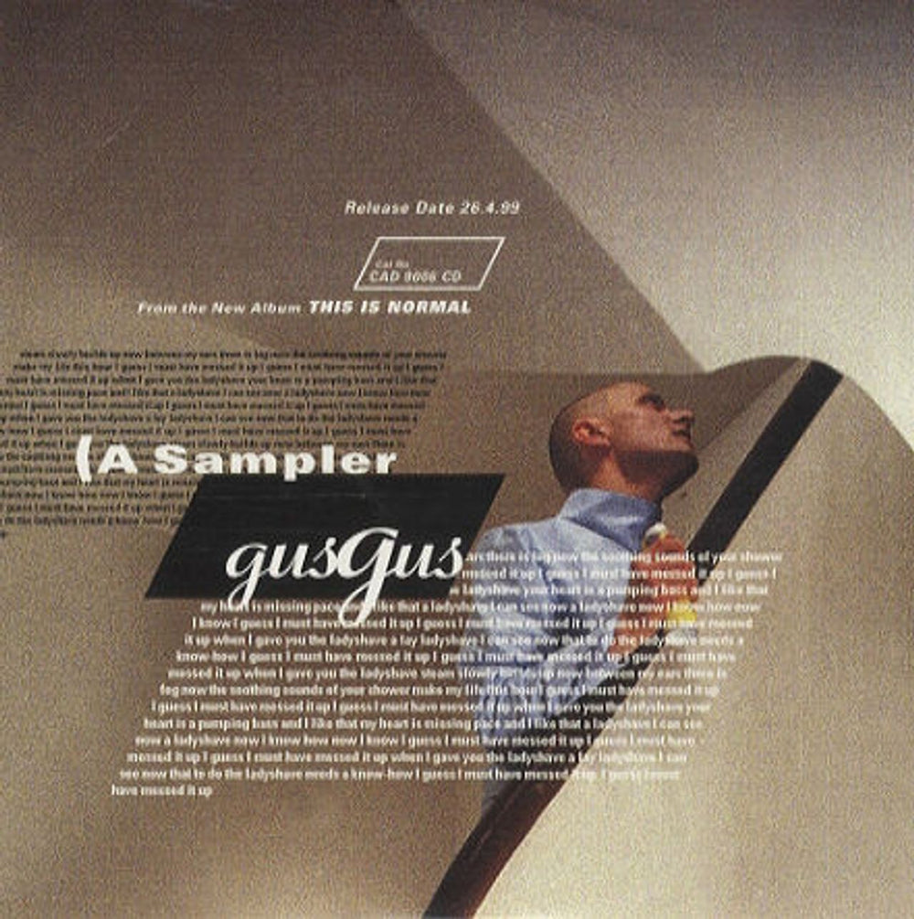 Gus Gus A Sampler - This Is Normal UK Promo CD single (CD5 / 5") CAD9006CDPROMO