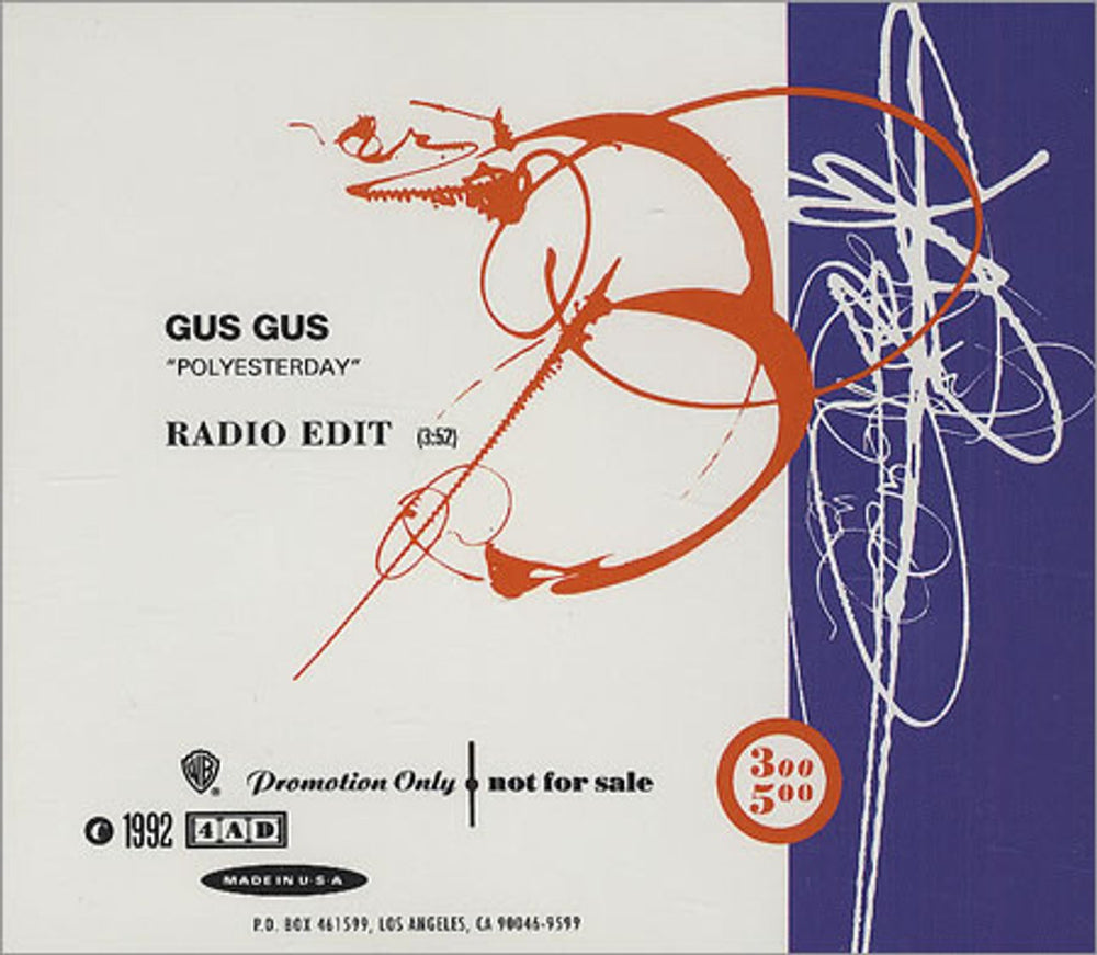 Gus Gus Polyesterday US Promo CD single (CD5 / 5") GGUC5PO267368