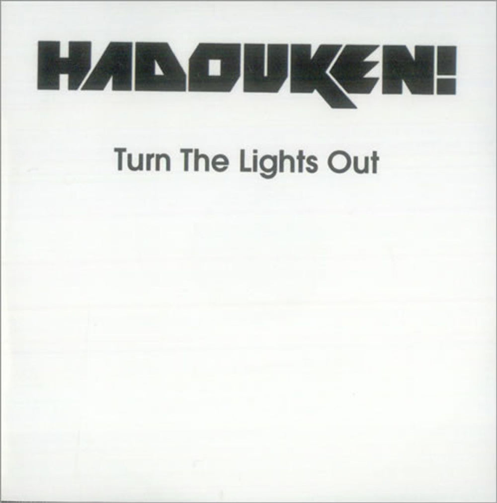 Hadouken! Turn The Lights Out UK Promo CD-R acetate CD-R ACETATE