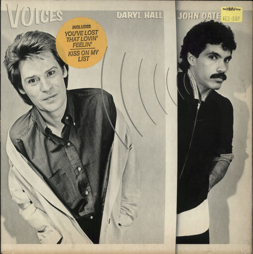 Hall & Oates Voices - Song Hype Stickered Sleeve UK vinyl LP album (LP record) PL13646