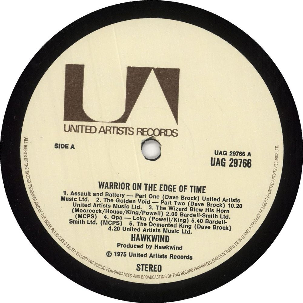 Hawkwind Warrior On The Edge Of Time - 1st UK vinyl LP album (LP record)