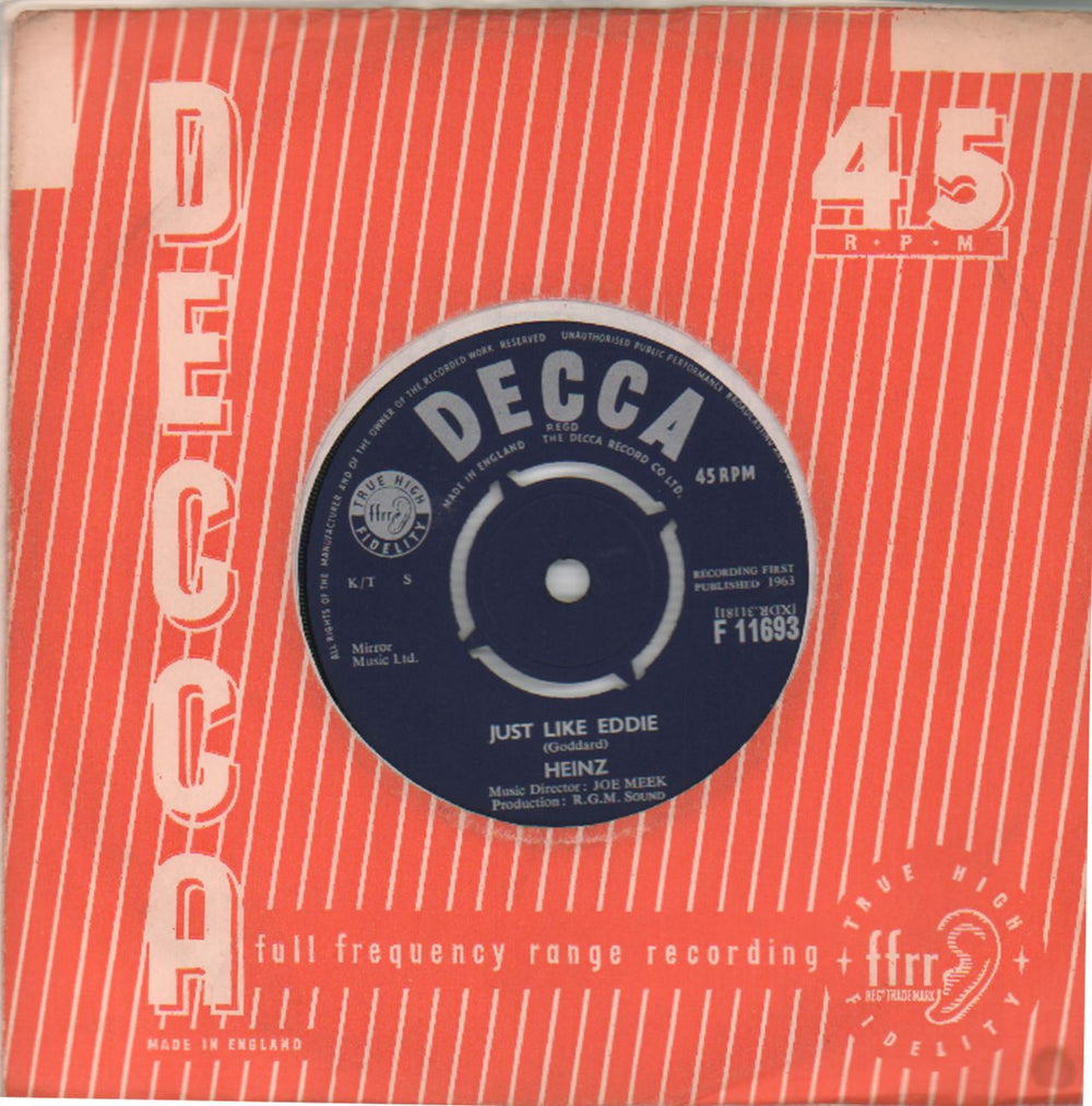 Heinz Just Like Eddie - 1st UK 7" vinyl single (7 inch record / 45) F.11693