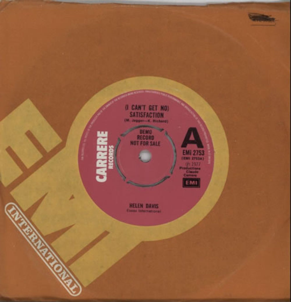 Helen Davis (I Can't Get No) Satisfaction UK Promo 7" vinyl single (7 inch record / 45) EMI2753