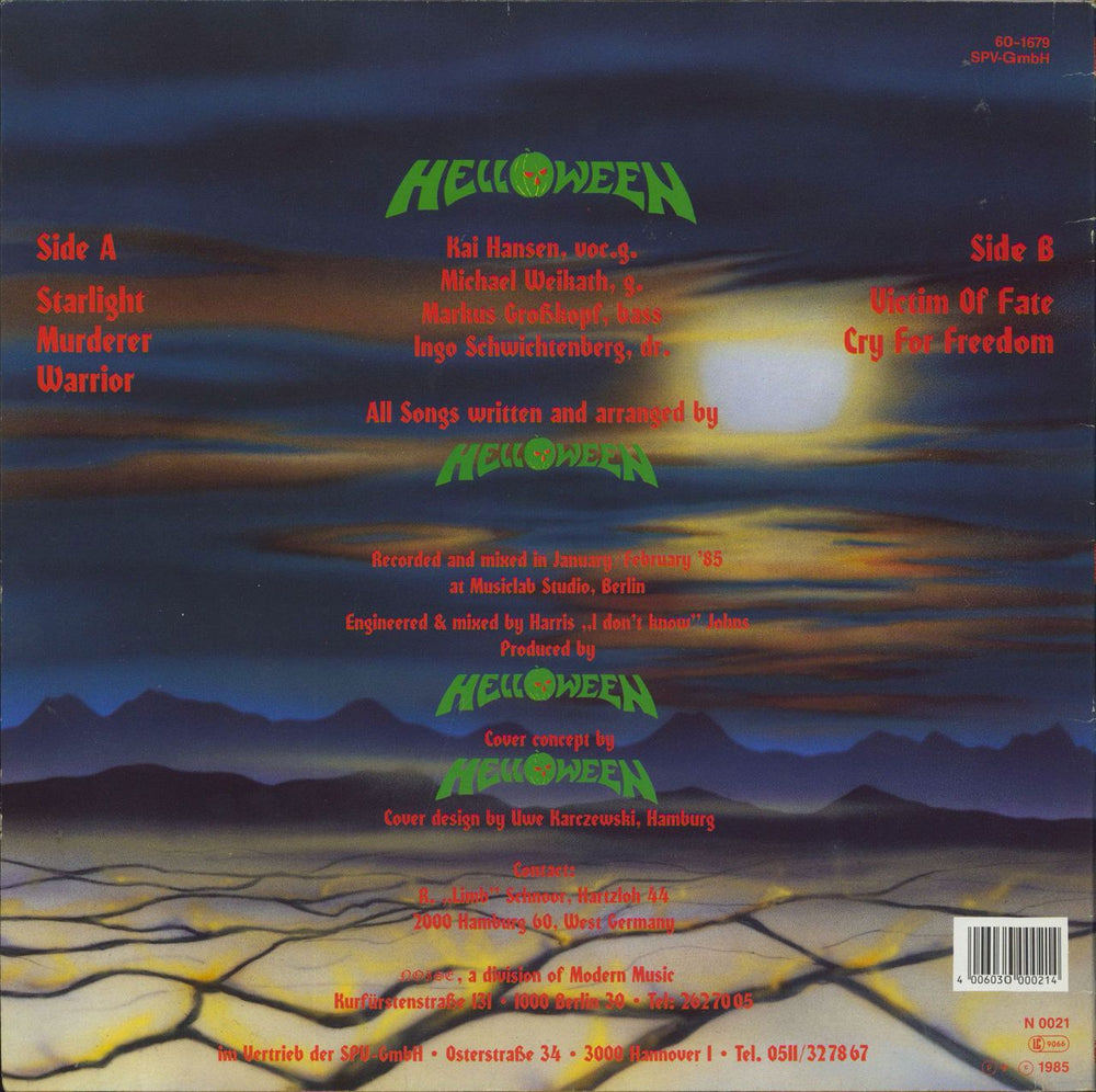 Helloween Helloween German 12" vinyl single (12 inch record / Maxi-single) 4006030000214