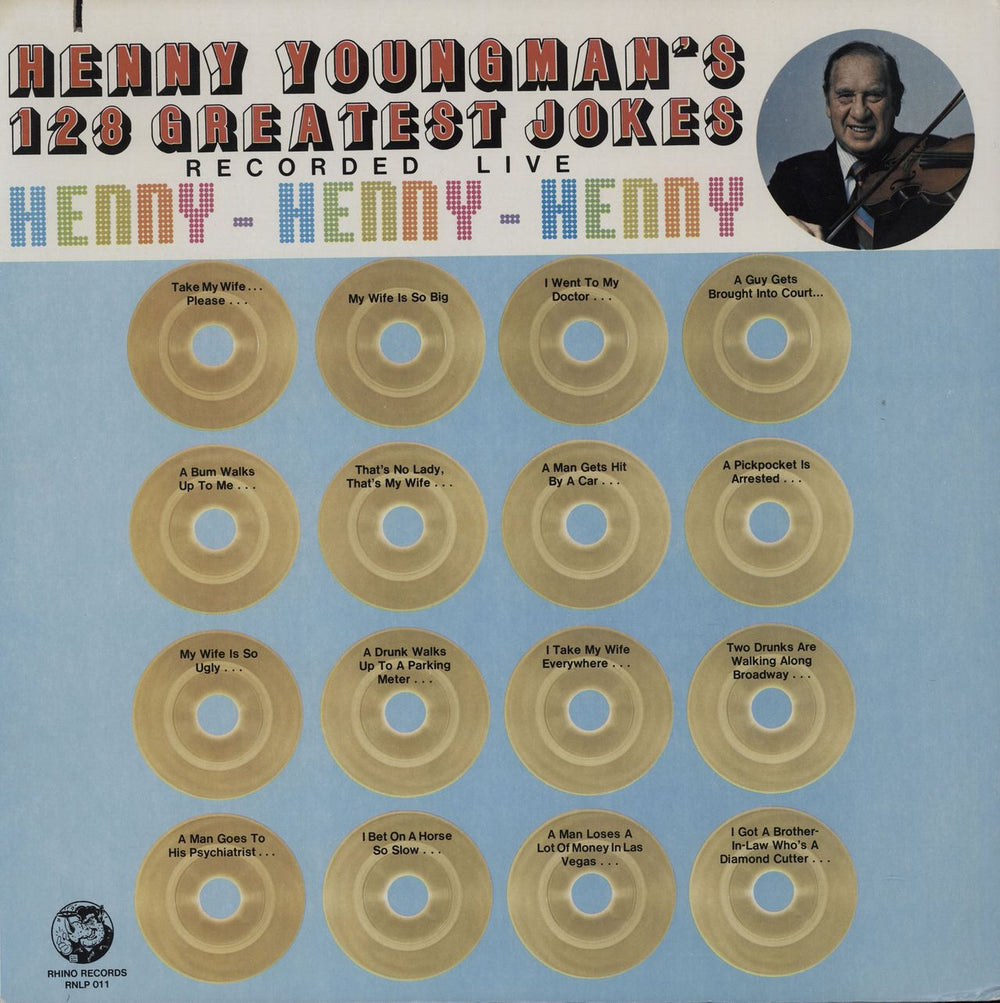 Henny Youngman Henny Youngman's 128 Greatest Jokes US vinyl LP album (LP record) RNLP011