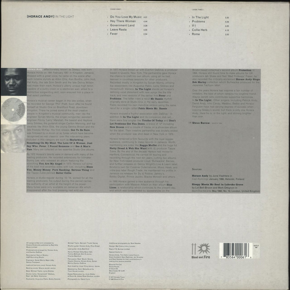 Horace Andy In The Light UK vinyl LP album (LP record)