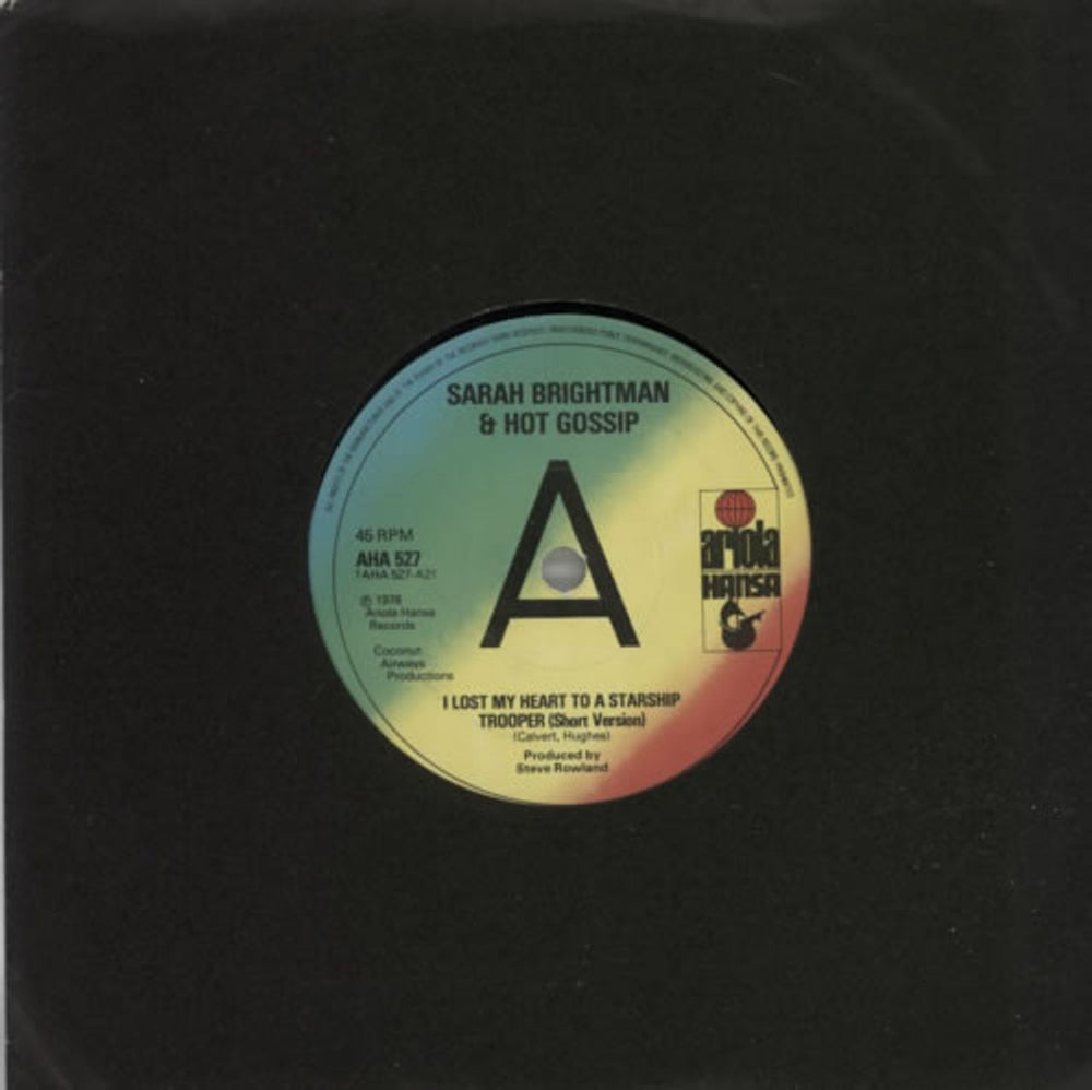 Hot Gossip I Lost My Heart To A Starship Trooper UK Promo 7" vinyl single (7 inch record / 45) AHA527