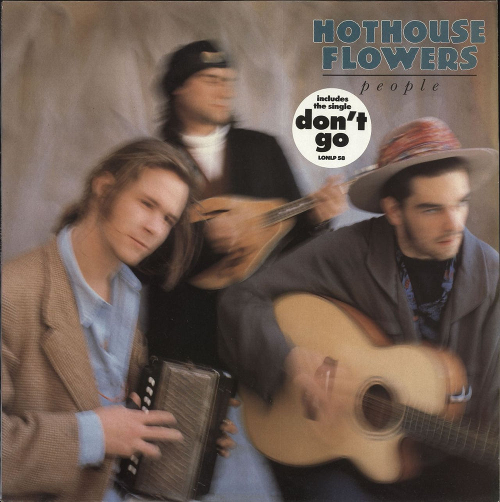 Hothouse Flowers People - Single Hype Stickered Sleeve UK vinyl LP album (LP record) LONLP58