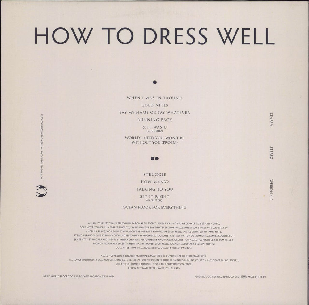 How To Dress Well Total Loss - Pink vinyl + 7" UK vinyl LP album (LP record)