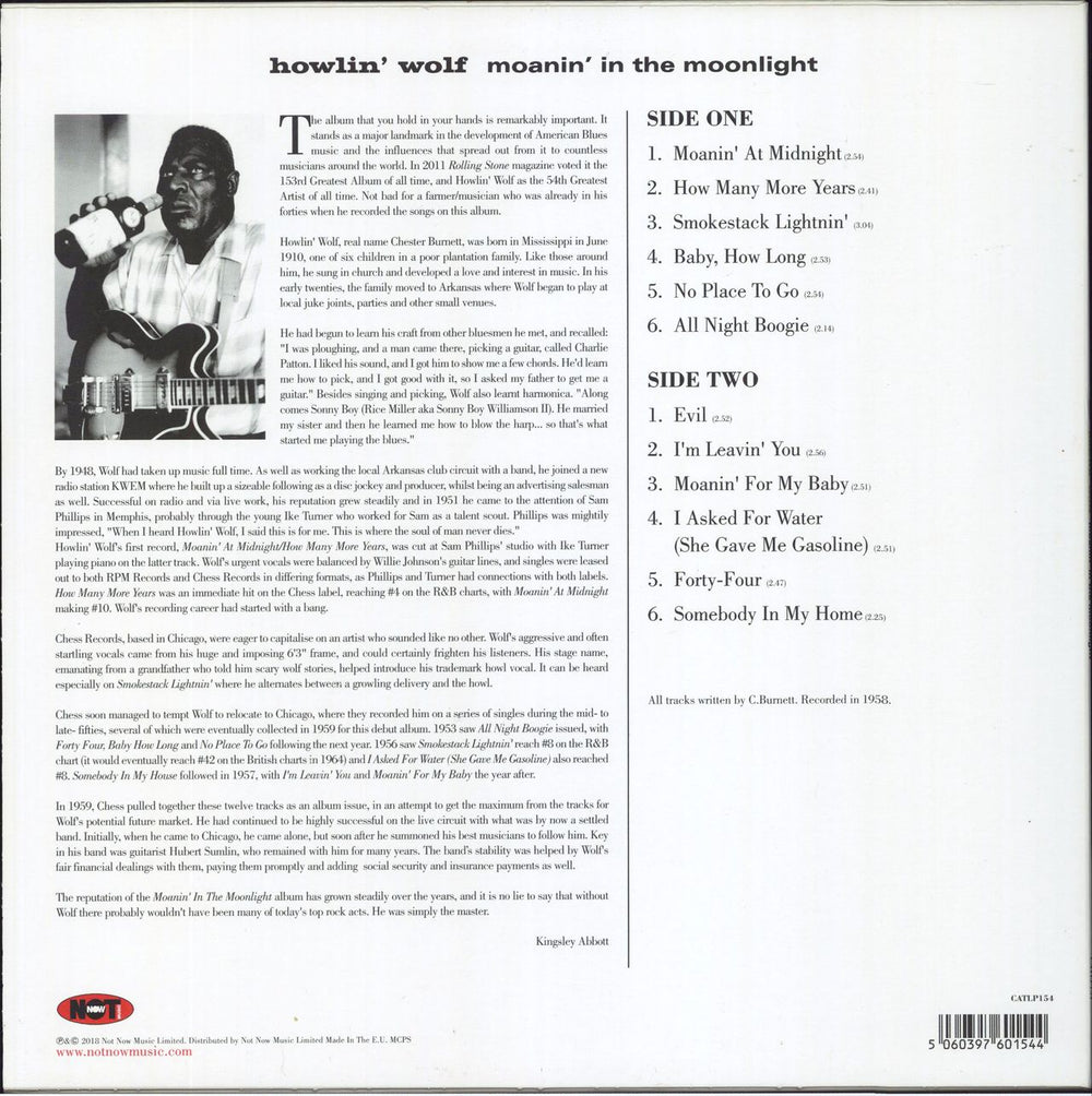 Howlin' Wolf Moanin' In The Moonlight UK vinyl LP album (LP record) 5060397601544