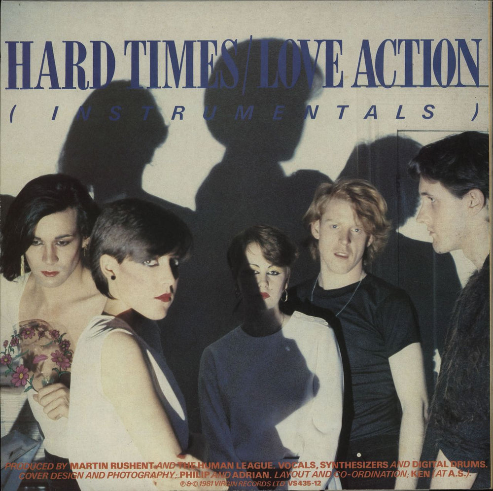 Human League Hard Times / Love Action (I Believe In Love) - Stickered UK 12" vinyl single (12 inch record / Maxi-single)