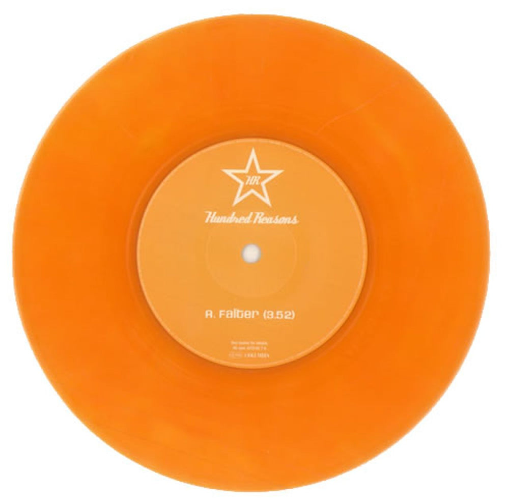 Hundred Reasons Falter - Orange Vinyl UK 7" vinyl single (7 inch record / 45) 6731457