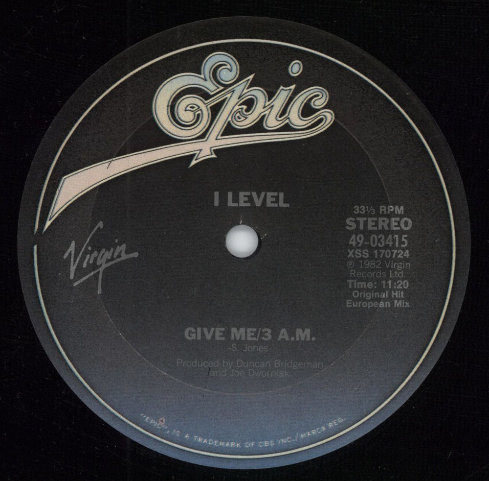 I-Level Give Me US 12" vinyl single (12 inch record / Maxi-single) 49-03415