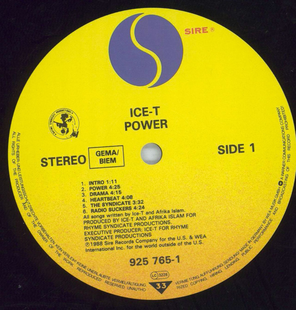 Ice T Power - 1st - promo German Promo vinyl LP album (LP record) ICTLPPO820709