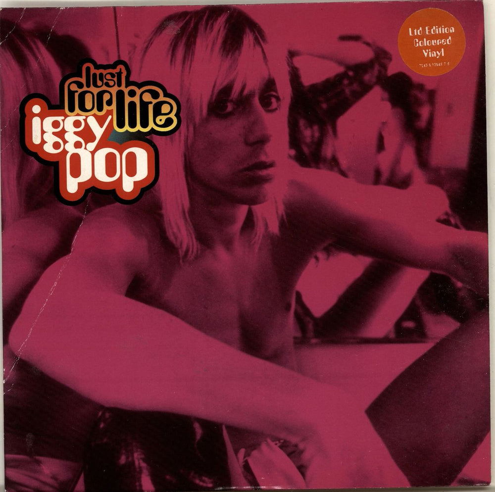 Iggy Pop Lust For Life - Pink Vinyl - EX UK 7" vinyl single (7 inch record / 45) VUS116