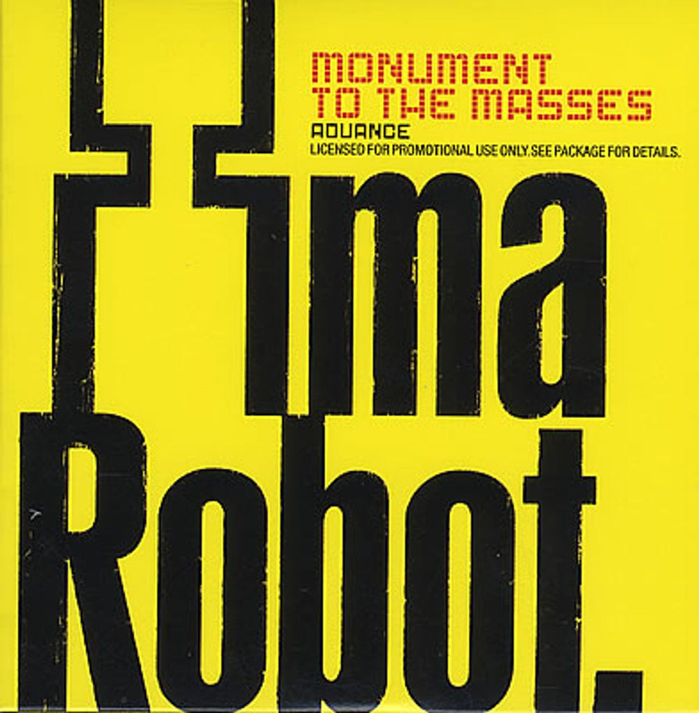 IMA Robot Monument to the Masses US Promo CD album (CDLP) 703922