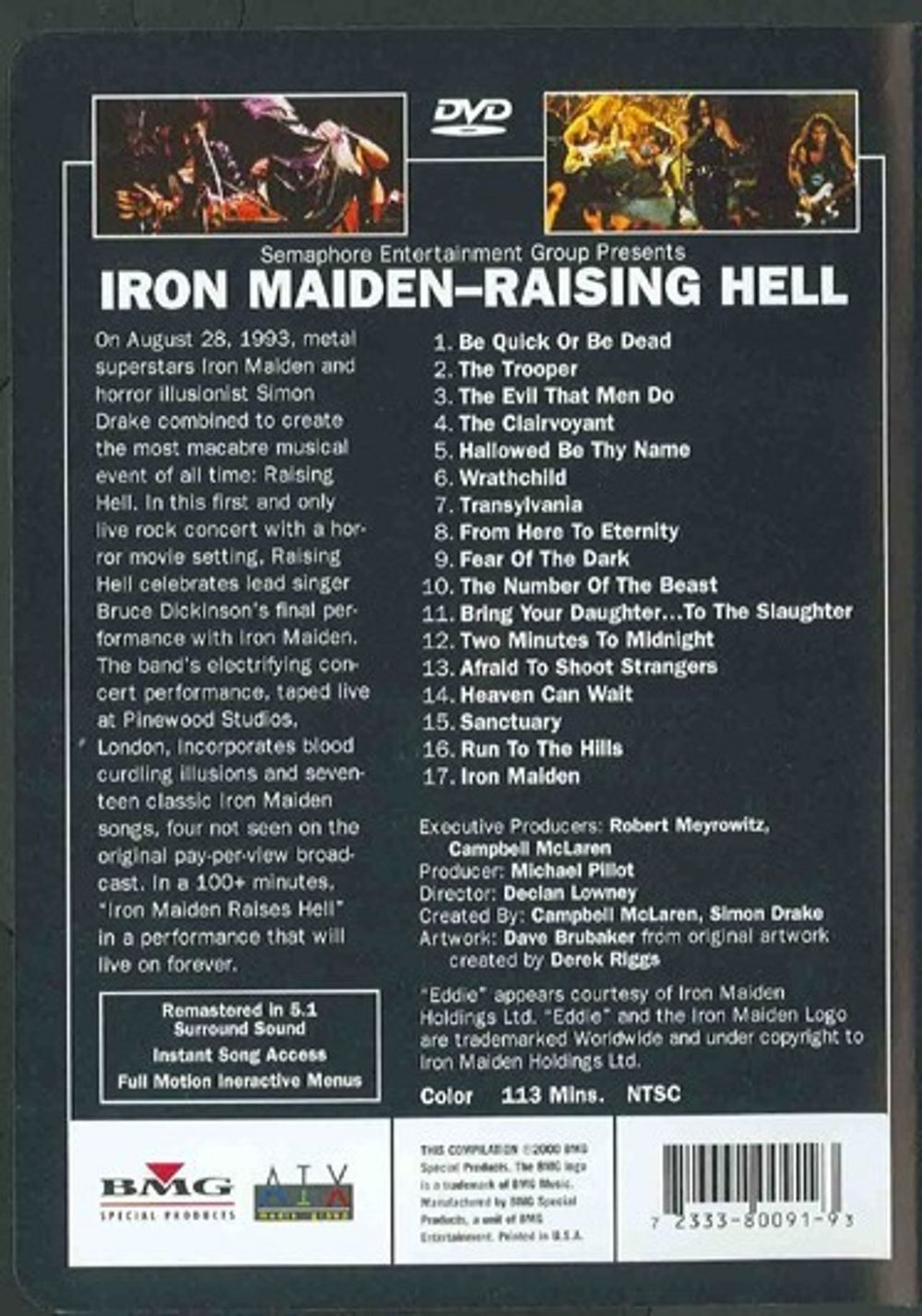 Iron Maiden Raising Hell US DVD IRODDRA283332