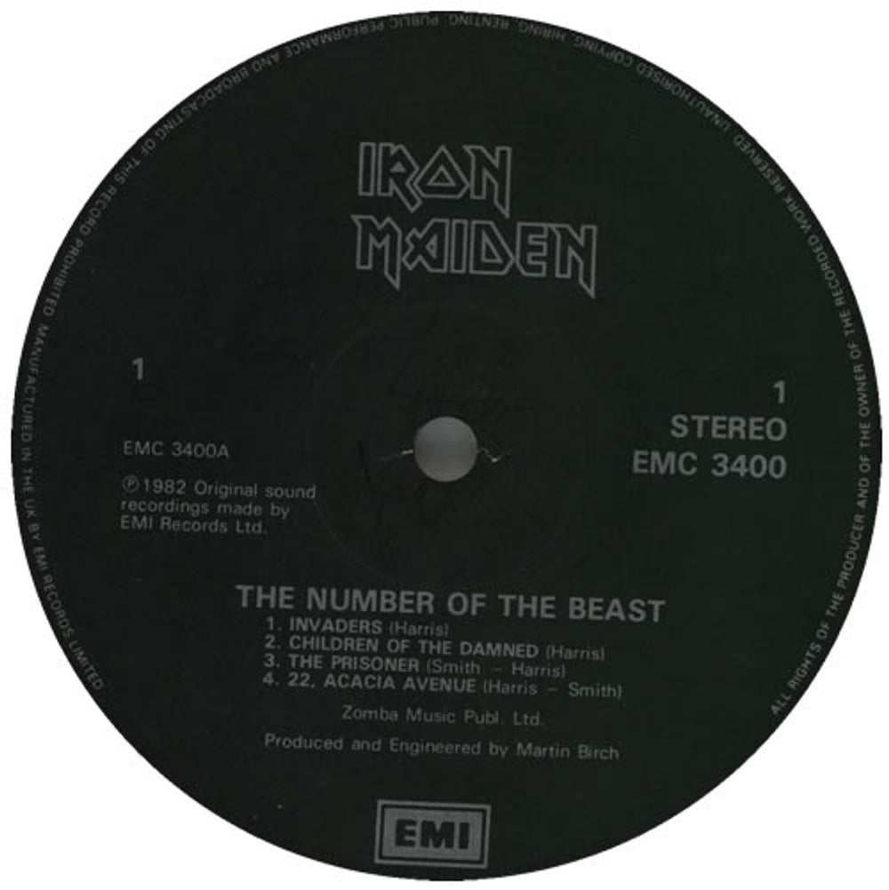 Iron Maiden The Number Of The Beast - 2nd UK vinyl LP album (LP record) IROLPTH576868