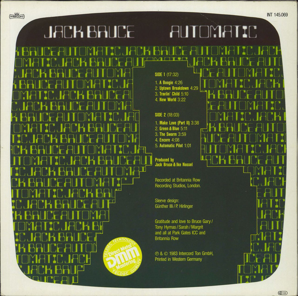 Jack Bruce Automatic German vinyl LP album (LP record)