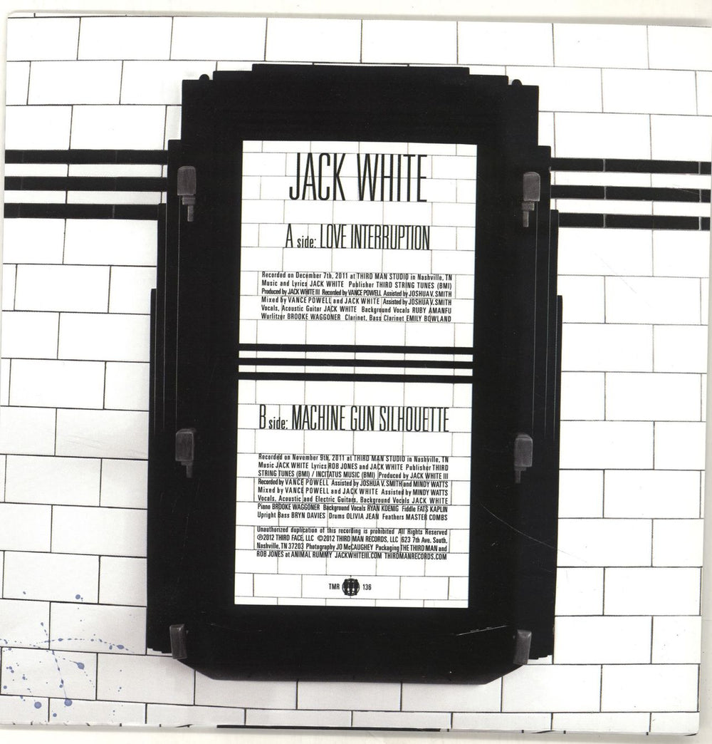 Jack White Love Interruption US 7" vinyl single (7 inch record / 45)