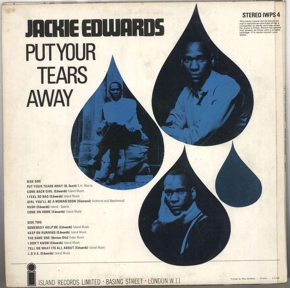 Jackie Edwards Put Your Tears Away UK vinyl LP album (LP record) JK4LPPU439091