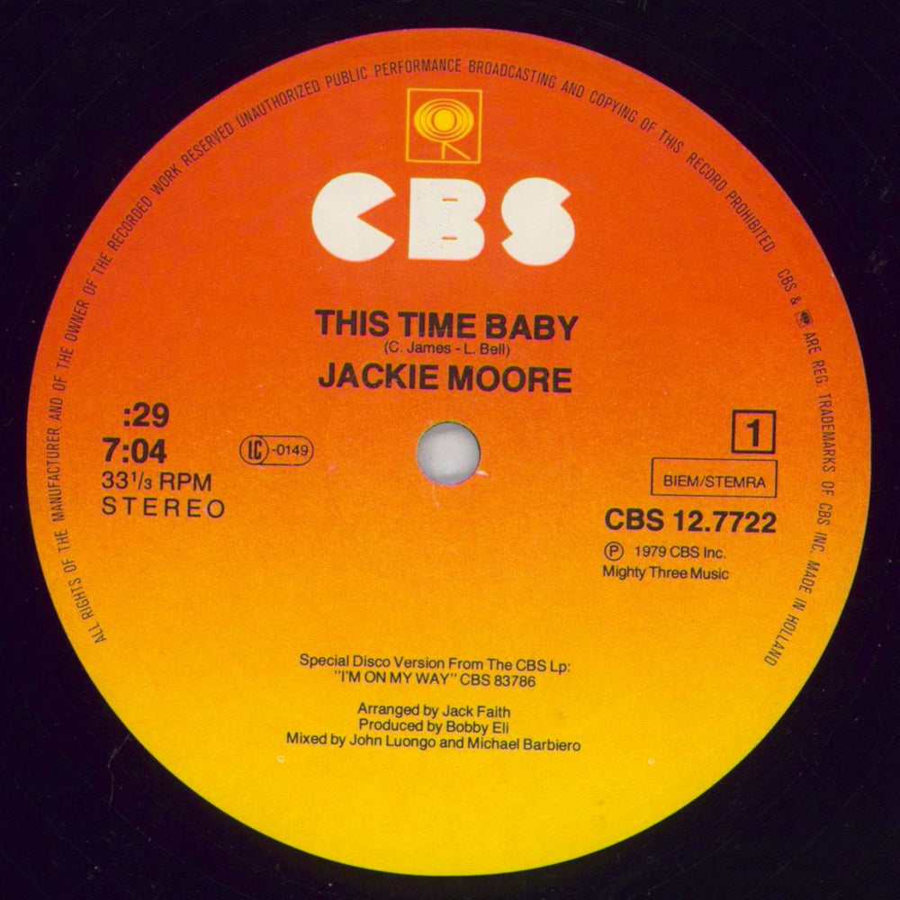 Jackie Moore This Time Baby Dutch 12" vinyl single (12 inch record / Maxi-single) JKM12TH828260