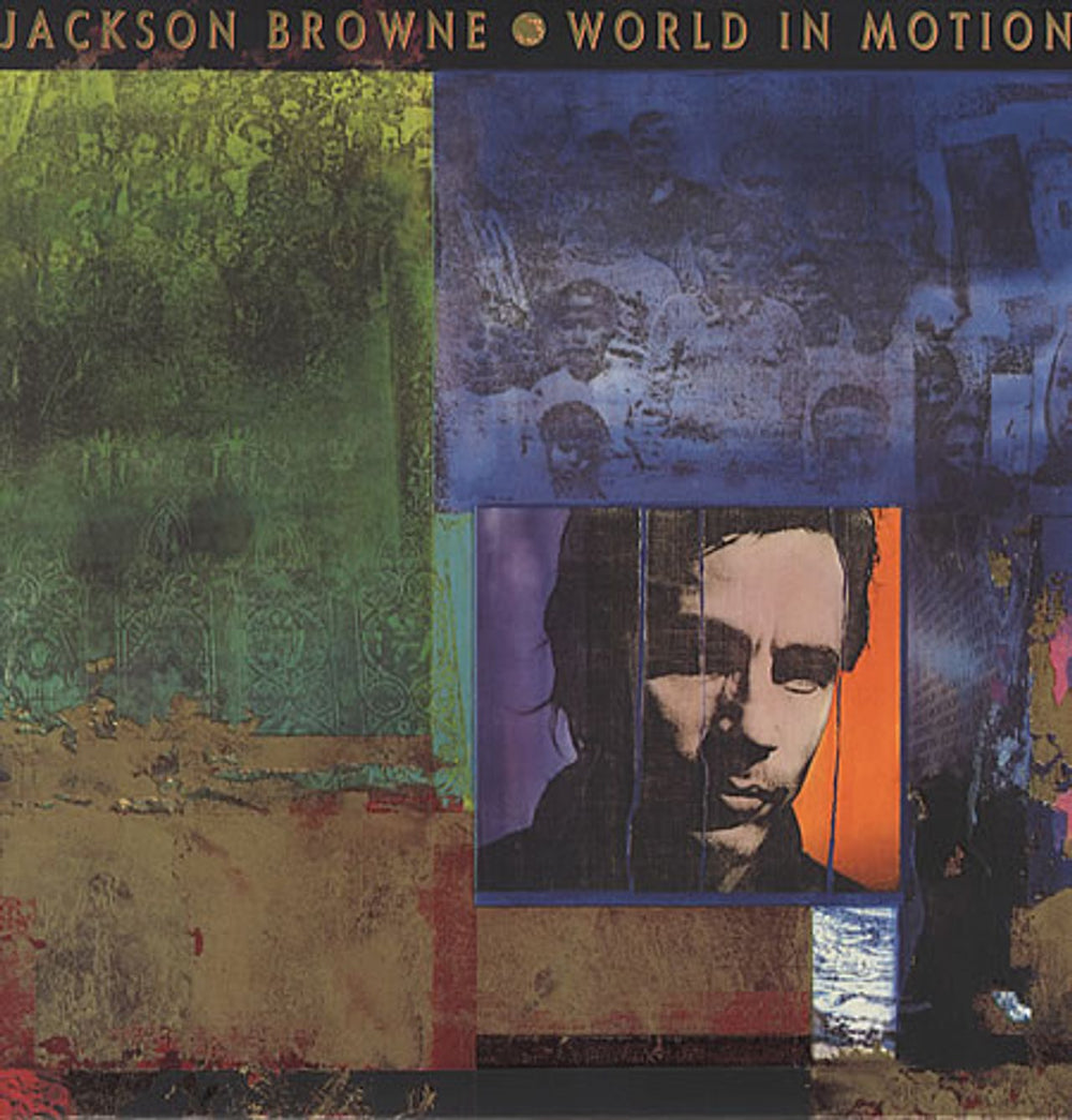 Jackson Browne World In Motion - EX UK vinyl LP album (LP record) EKT50