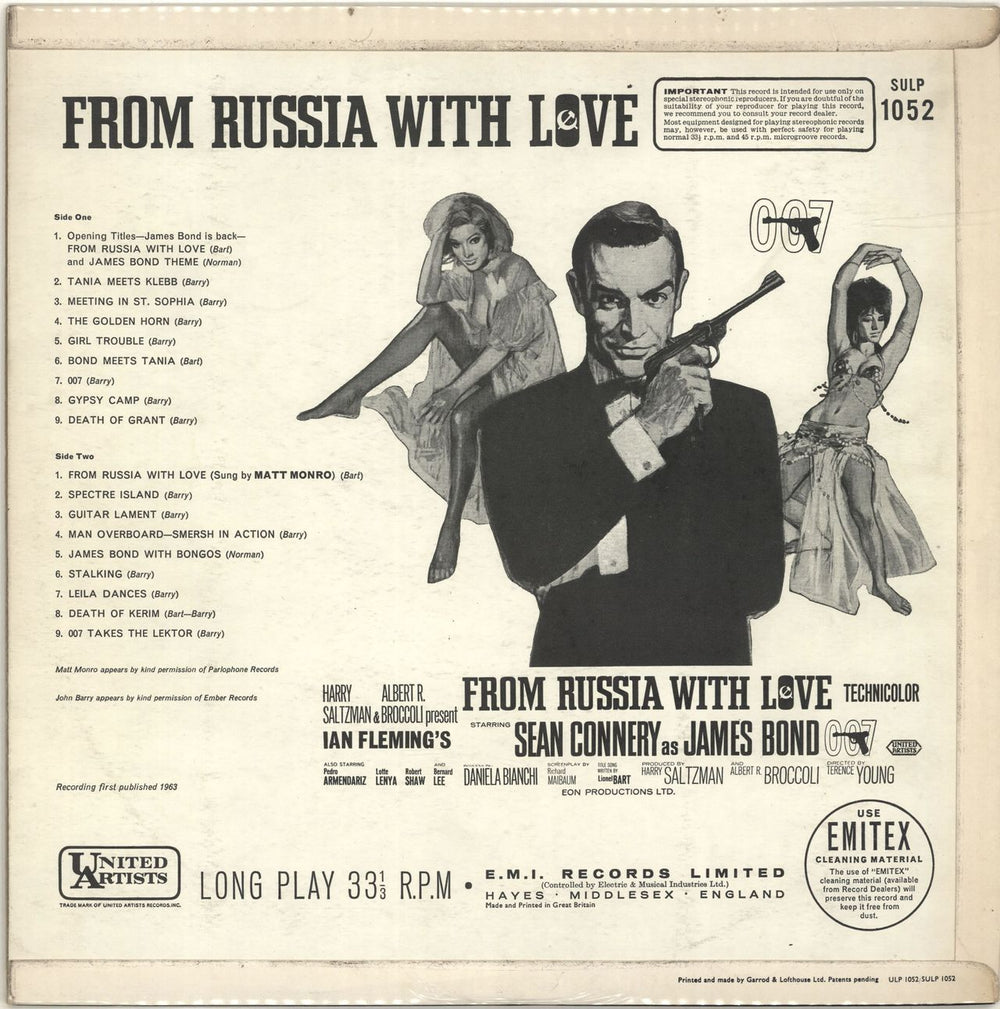 James Bond From Russia With Love UK vinyl LP album (LP record) JBDLPFR692873