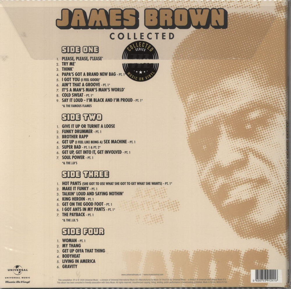 James Brown Collected - 180 Gram Black Vinyl UK 2-LP vinyl record set (Double LP Album) 600753912416