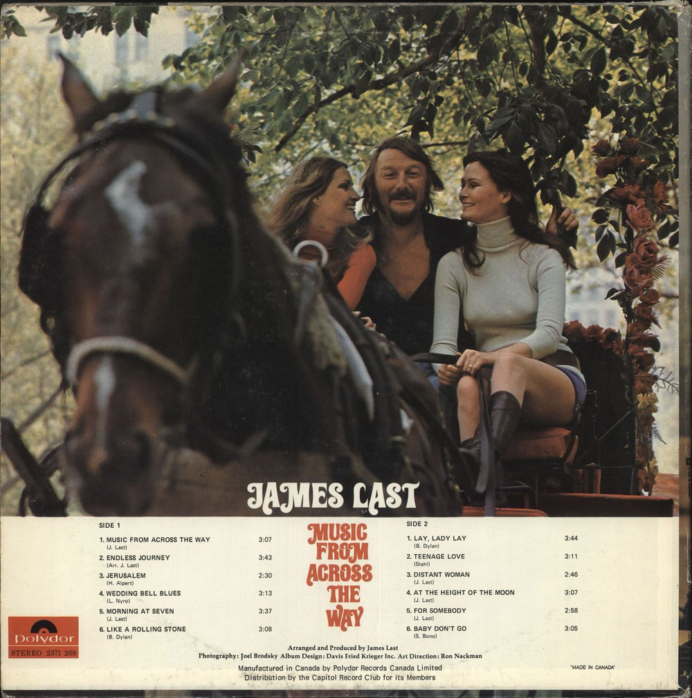 James Last Music From Across the Way Canadian vinyl LP album (LP record)