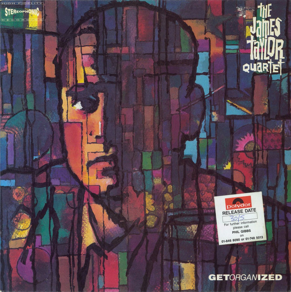 James Taylor Quartet Get Organized-'Release date sticker' UK vinyl LP album (LP record) 839405-1