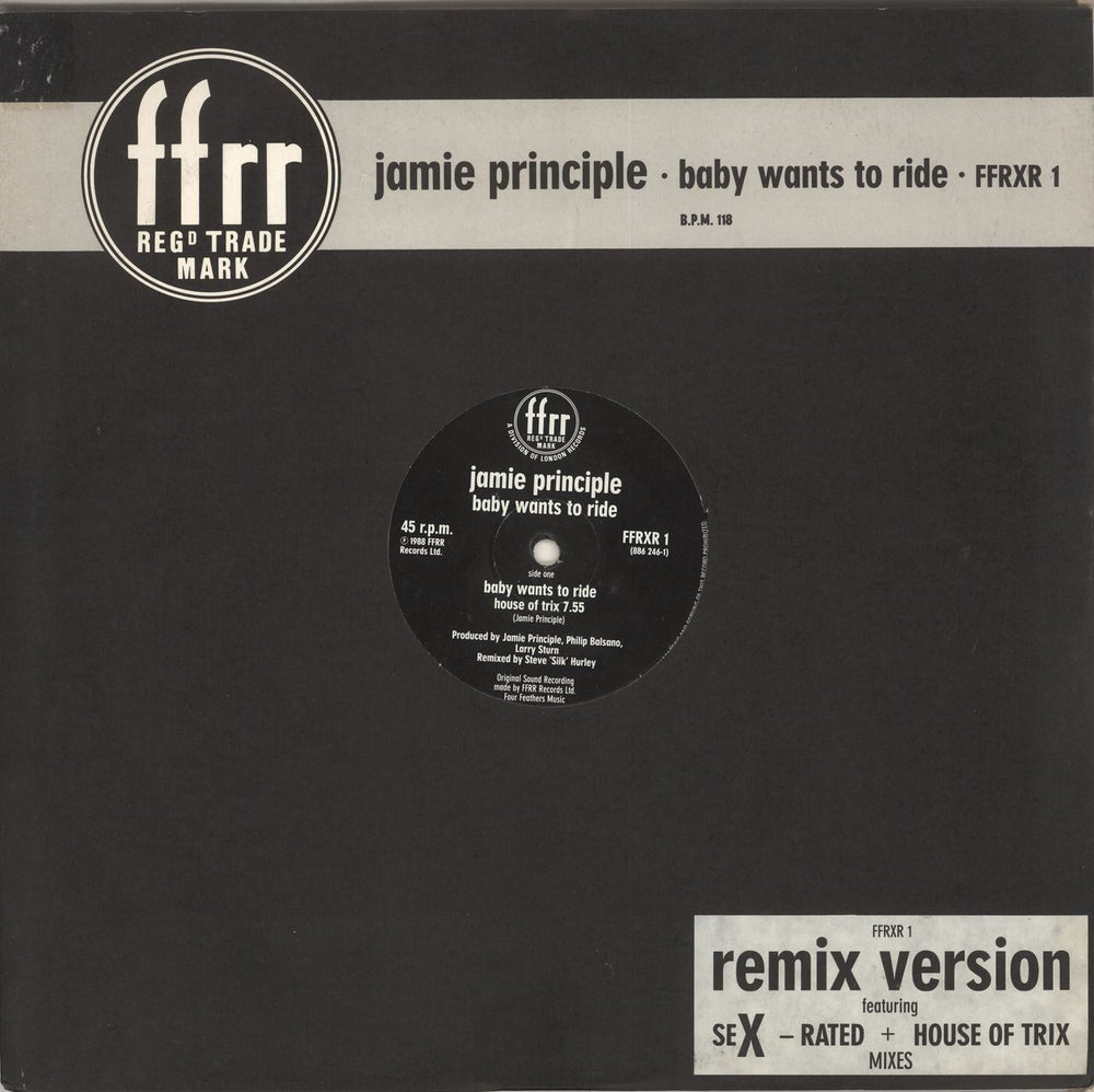 Jamie Principle Baby Wants To Ride UK 12" vinyl single (12 inch record / Maxi-single) FFRXR1