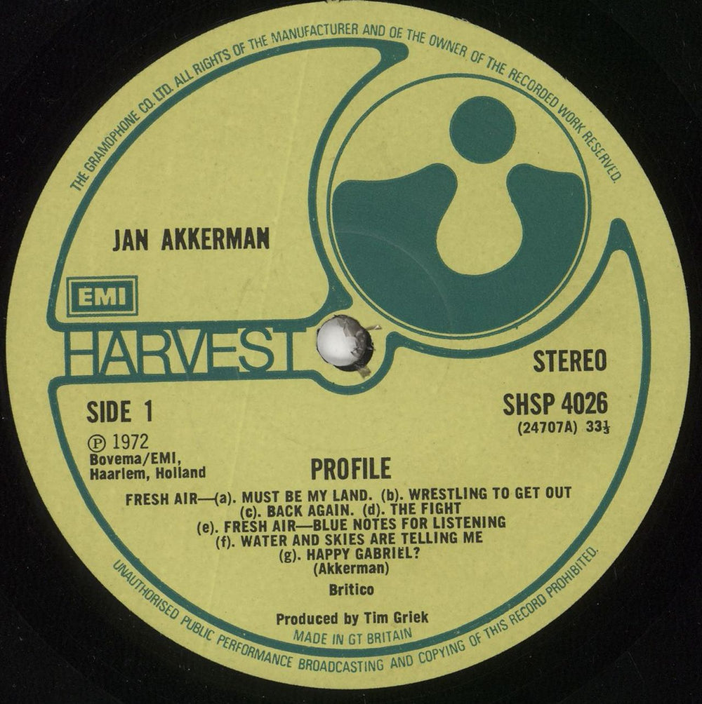 Jan Akkerman Profile - VG+ UK vinyl LP album (LP record) JKKLPPR721915