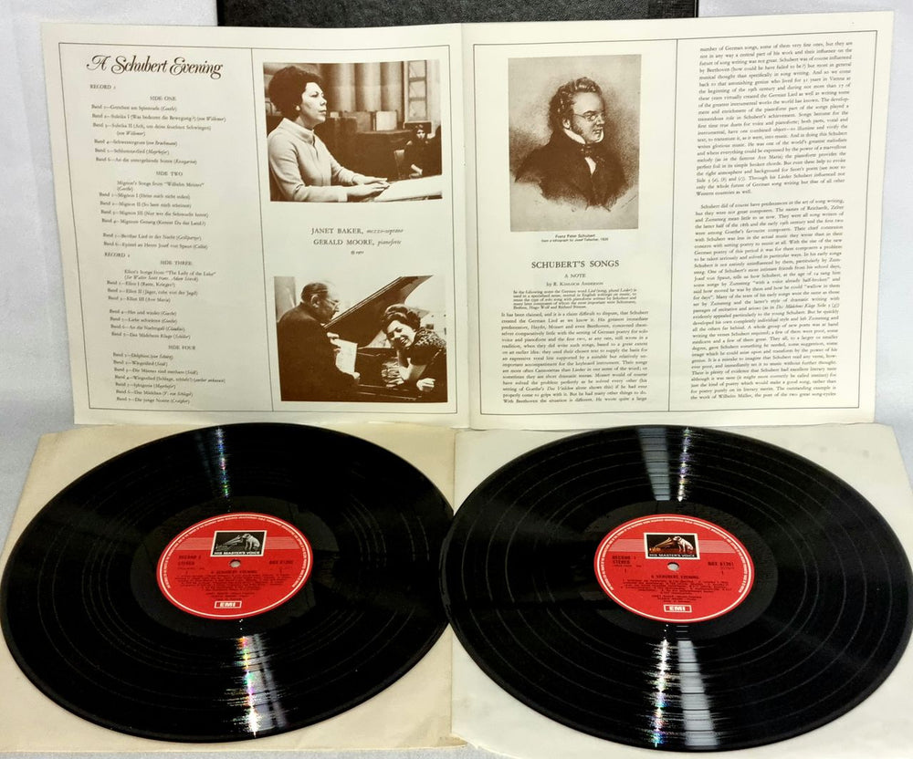 Janet Baker A Schubert Evening UK 2-LP vinyl record set (Double LP Album) J582LAS774338